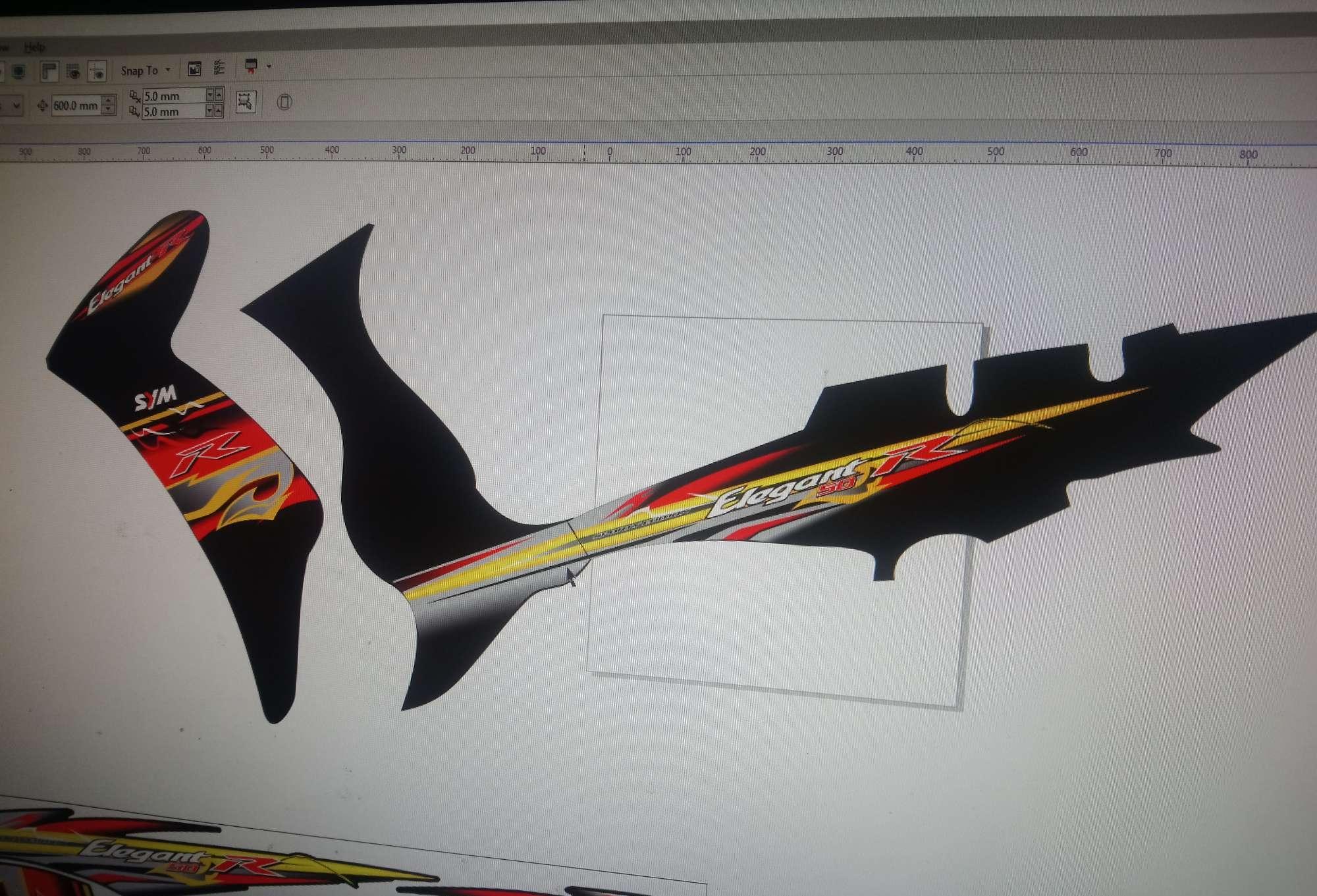 Tem chế rời elegant R dán xe đen tưm