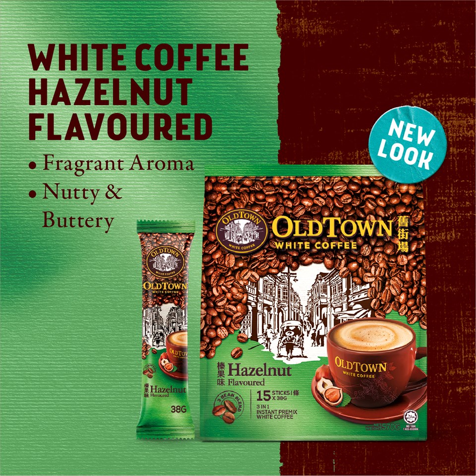 ( Bao Bì Mới ) Cà phê trắng vị hạt dẻ OldTown White Coffee HAZELNUT Malaysia