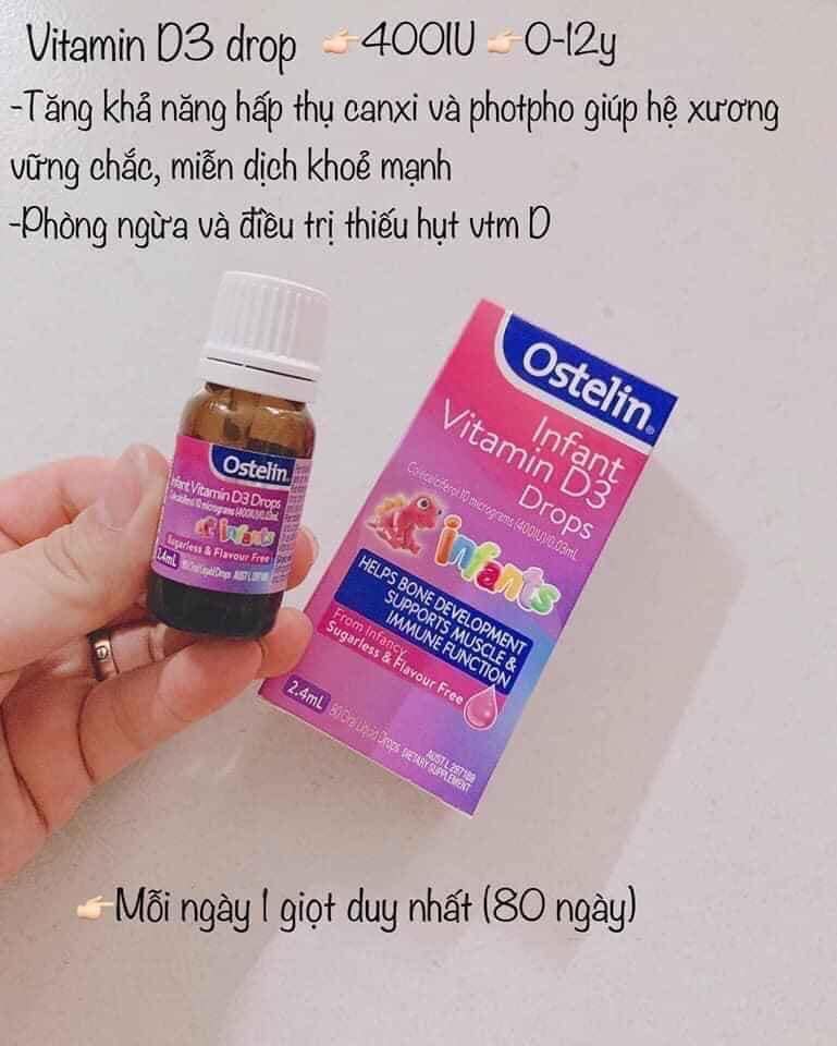 Vitamin D3 Trẻ Sơ Sinh Úc Nhỏ Giọt Ostelin