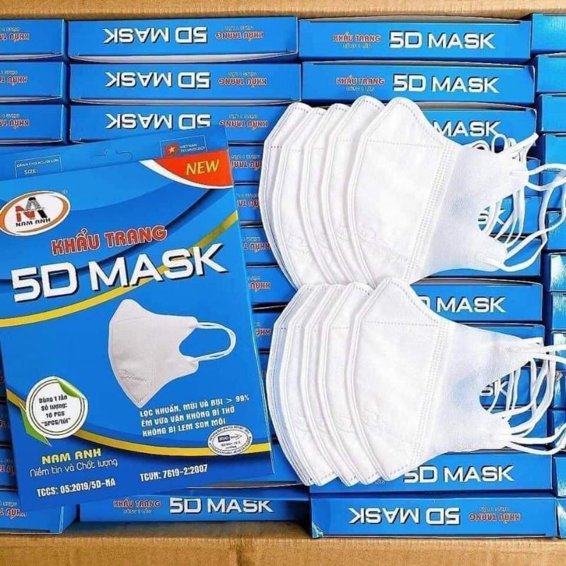 Sale sốc ( Combo 100 cái Tặng thêm 10 cái ) Khẩu trang y tế  Famapro 5D Mask (10 cái / Hộp) Nam Anh