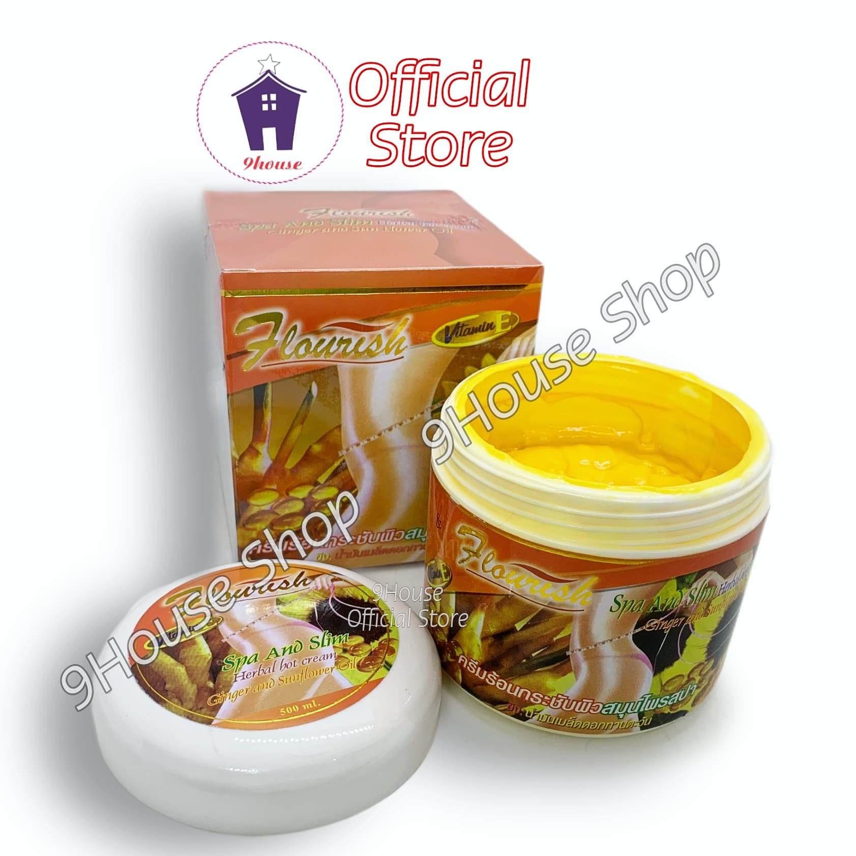 01 Hộp Kem Massage Mỡ Bụng Flourish Thái Lan 500ml