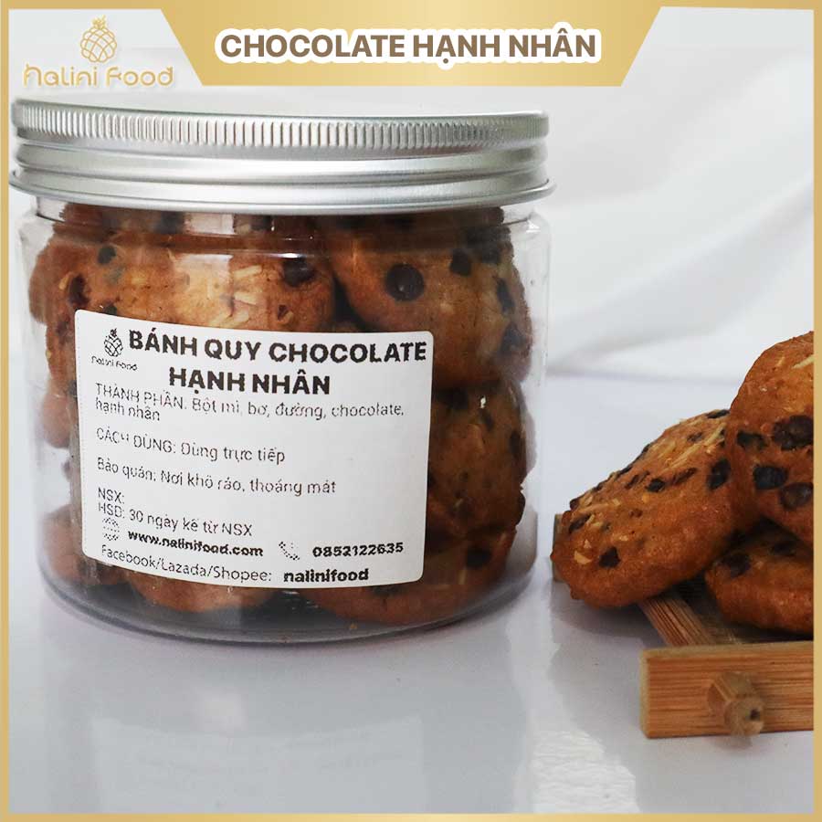 Bánh cookies chocolate hạnh nhân ít ngọt
