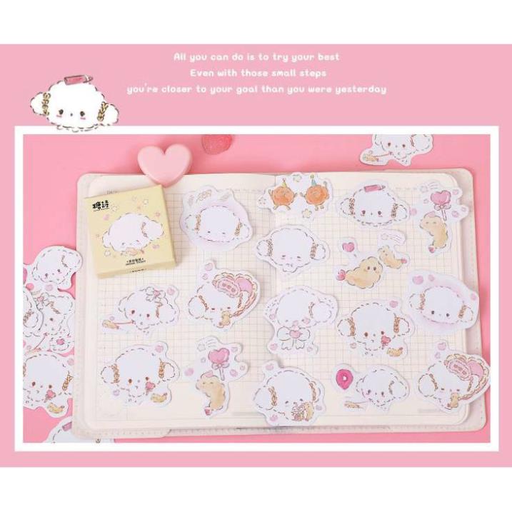 Bộ 45 Sticker Hàn Quốc hình Cún Dễ Thương dán trang trí E92