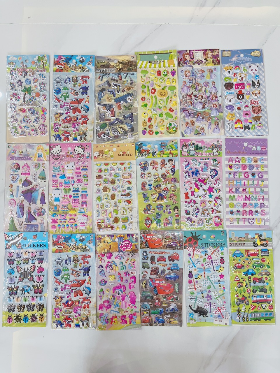 Hình dán đồ chơi sticker 3D nổi cho bé