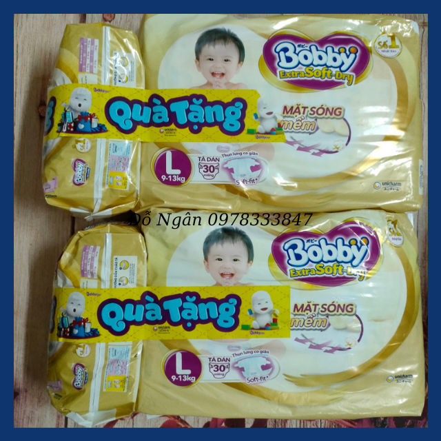 [HCM]Tã Dán Cao Cấp Bobby Vàng Siêu Mềm Size  L30 XL27 (Date 2022-2023)