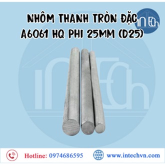 NHÔM THANH TRÒN ĐẶC A6061 HQ Phi 25mm (D25)