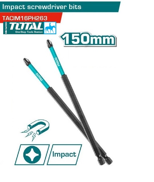 Bộ 10 mũi bắt vít bake có từ dài 15cm ph2 x 150mm total tacim16ph263