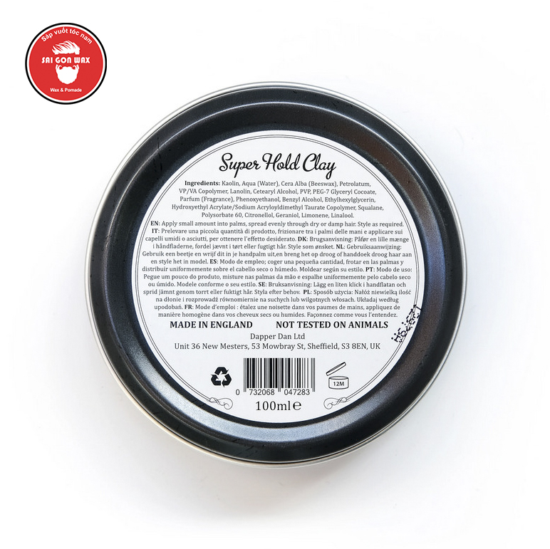 Sáp vuốt tóc Dapper Dan Super Hold Clay Ultra Matte
