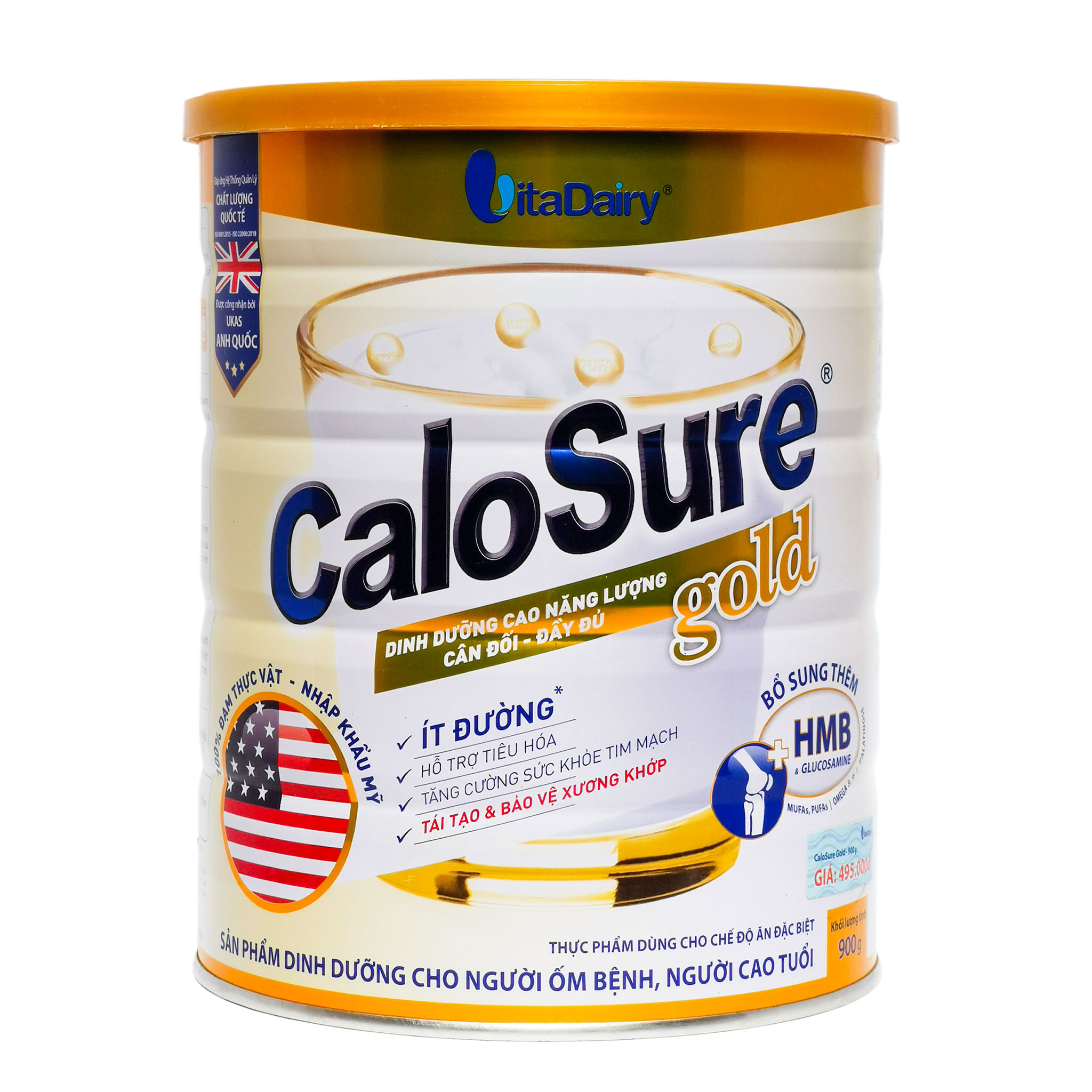 Sữa bột Calosure Gold ít đường 900g