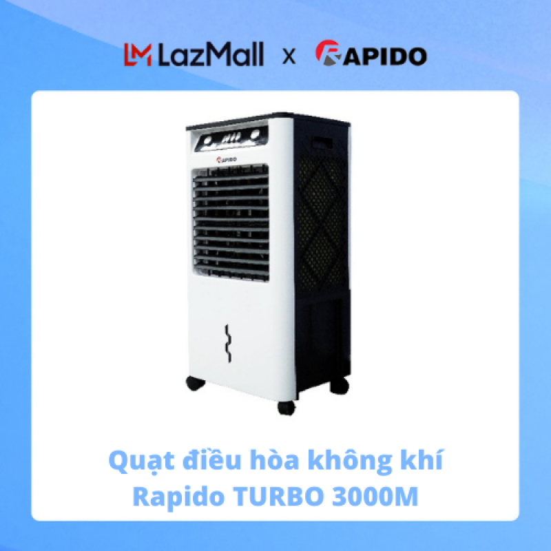 Quạt điều hòa không khí Rapido TURBO 3000M công suất 40W điều khiển cơ động cơ SD PLUS tạo tion âm làm sạch không khí siêu tiết kiệm siêu bền hàng chính hãng