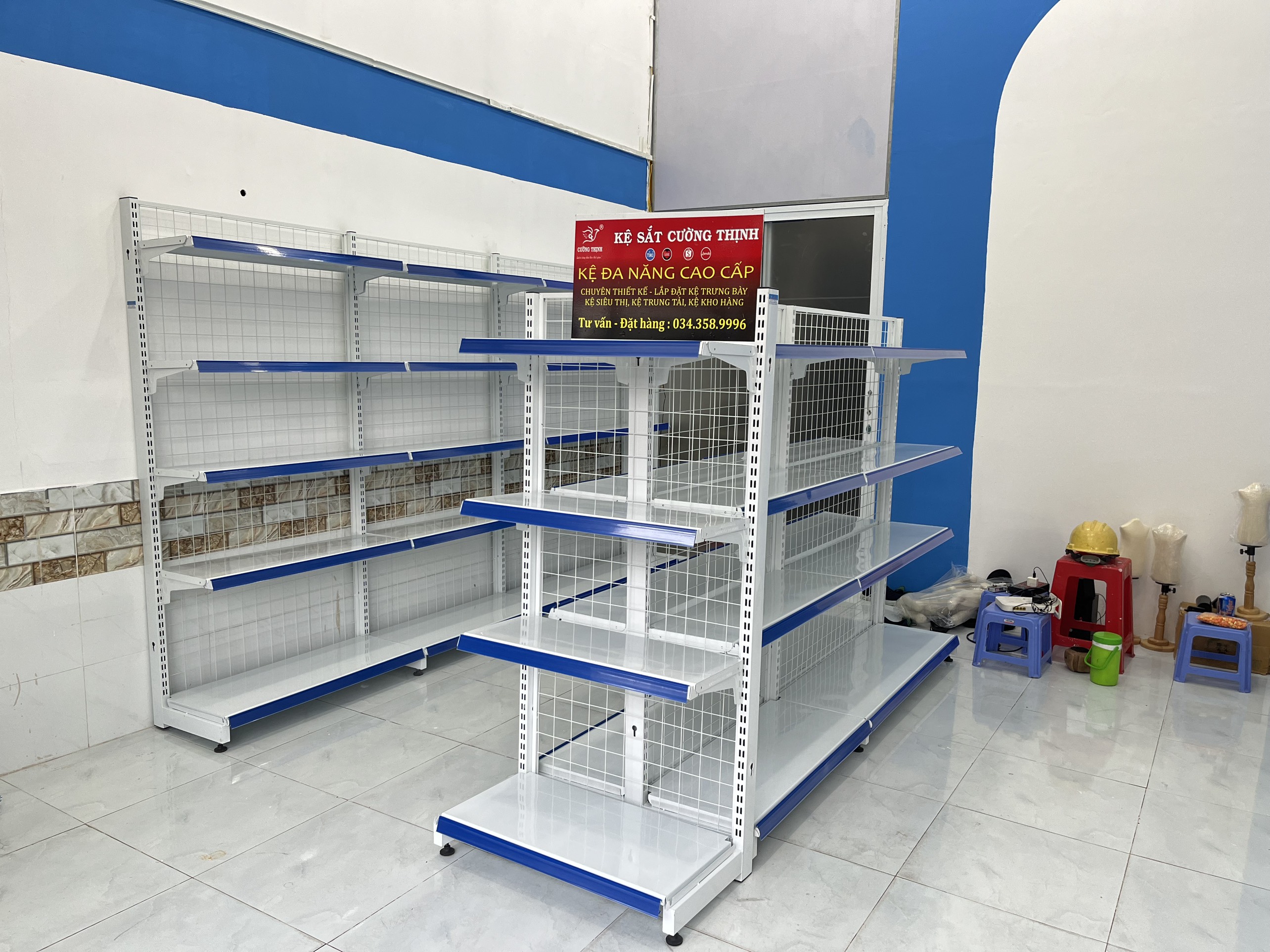 Kệ siêu thị đơn 4 tầng ( cao 1m5 x dài 1m2 x rộng 35cm) kệ siêu thị đa năng