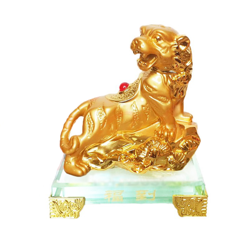 Tượng Hổ Vàng Đế Thủy Tinh