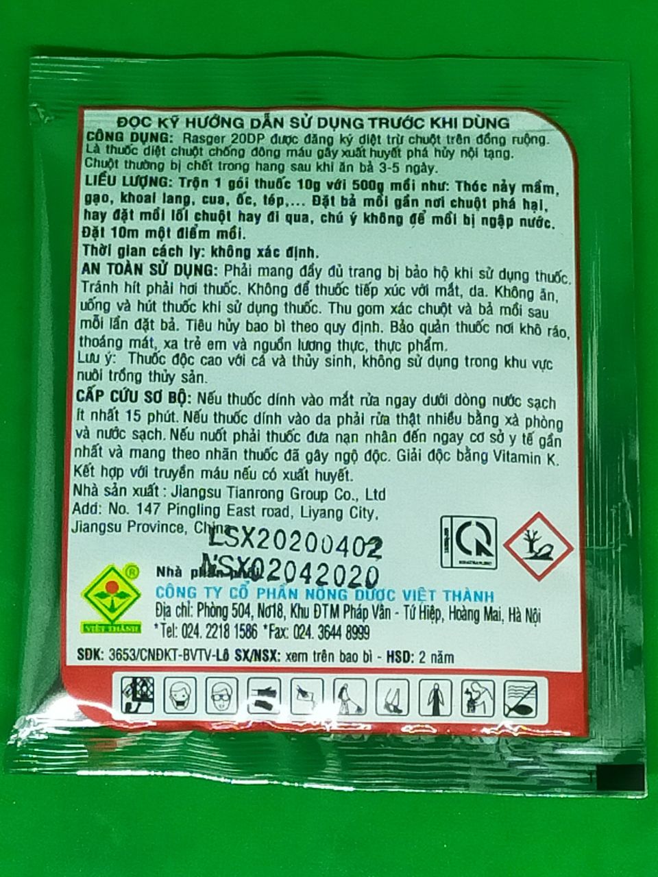 Thuốc Diệt Chuột chống đông máu Ras Ger 20 Dp