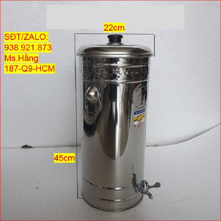 [HCM]BÌNH LỌC NƯỚC INOX CAO CẤP SUS 304 - CỠ NHỎ KÈM CHÂN - BL20L3C