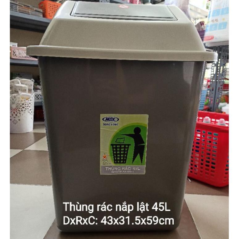 [KHO SỈ] Thùng rác nắp lật 45L - Song Long