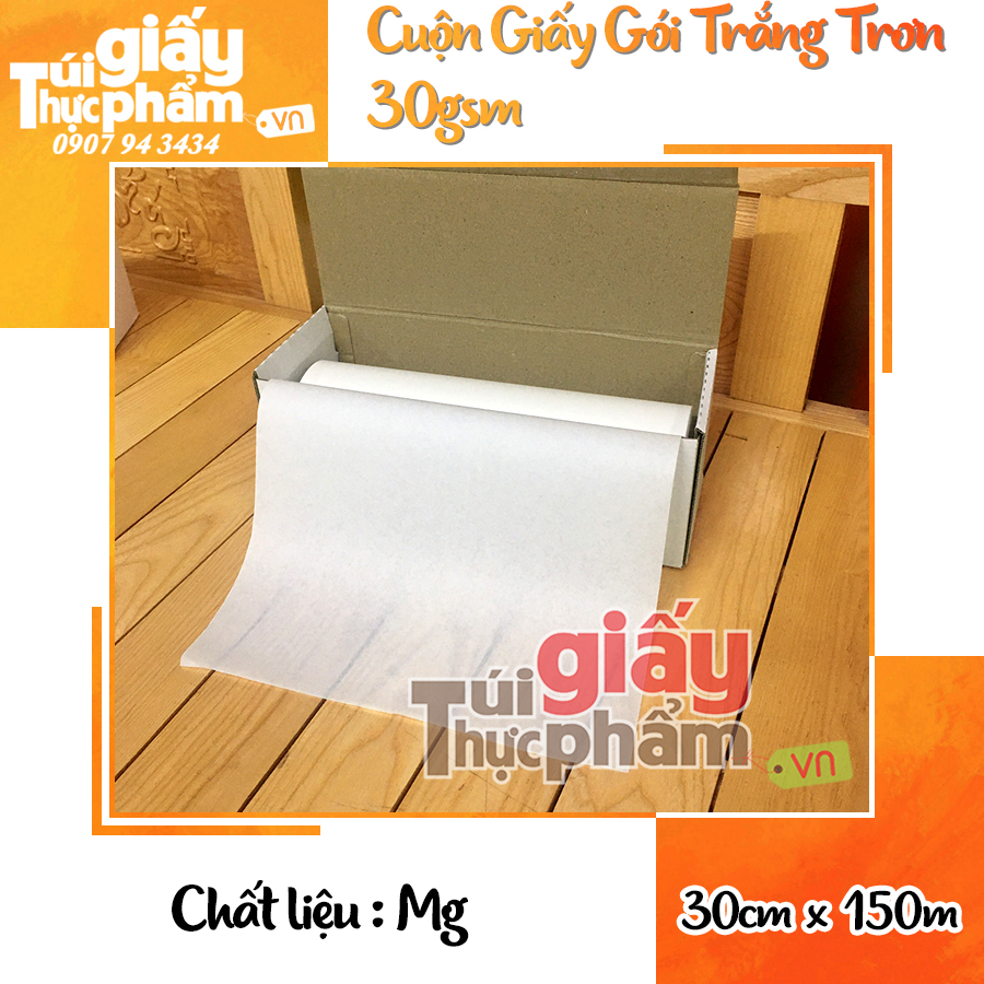 Cuộn Giấy Gói Thời Trang, Phụ Kiện (1 cuộn / Khổ 30cm Dài 150m / 30gsm / Không In)