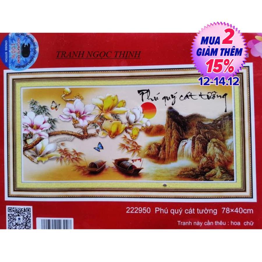Tranh thêu chữ thập phú quý cát tường 222950