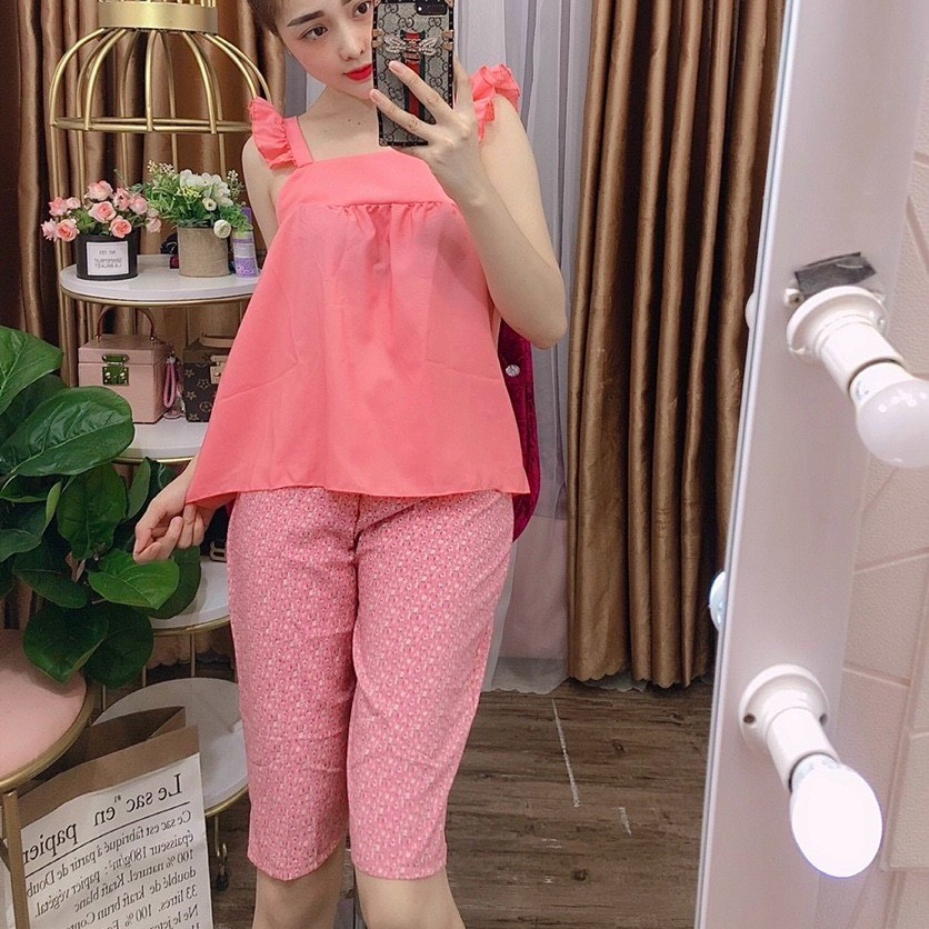 Set Đồ Lửng Bông Áo Trơn Kate Lụa Mềm Đẹp Dưới 49kg