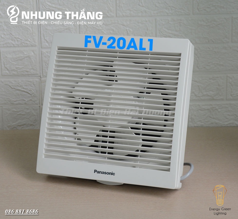 Quạt hút gắn tường Panasonic FV-20AL1 - 1 chiều có màn che(Trắng) - Tạo sự thông thoáng cho không gian - Bảo hành 1 năm