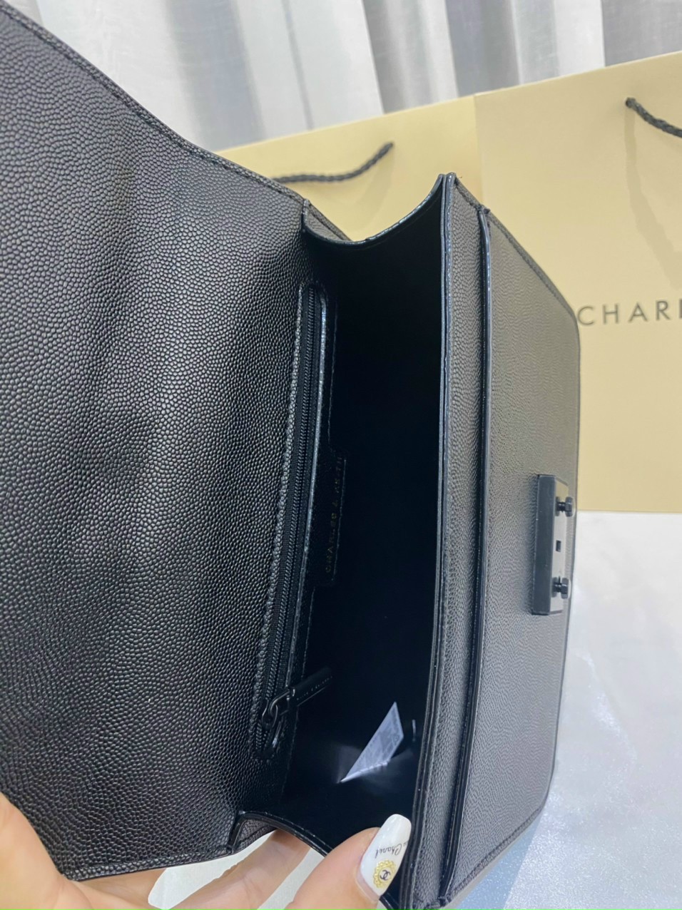 Túi CNK Quỳnh Búp Bé Khóa Full Đen