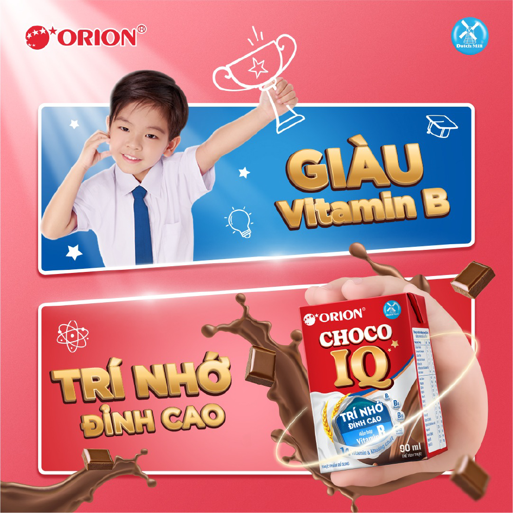 Thùng 12 lốc Sữa ORION Lúa Mạch Sô-cô-la Choco IQ 90ML