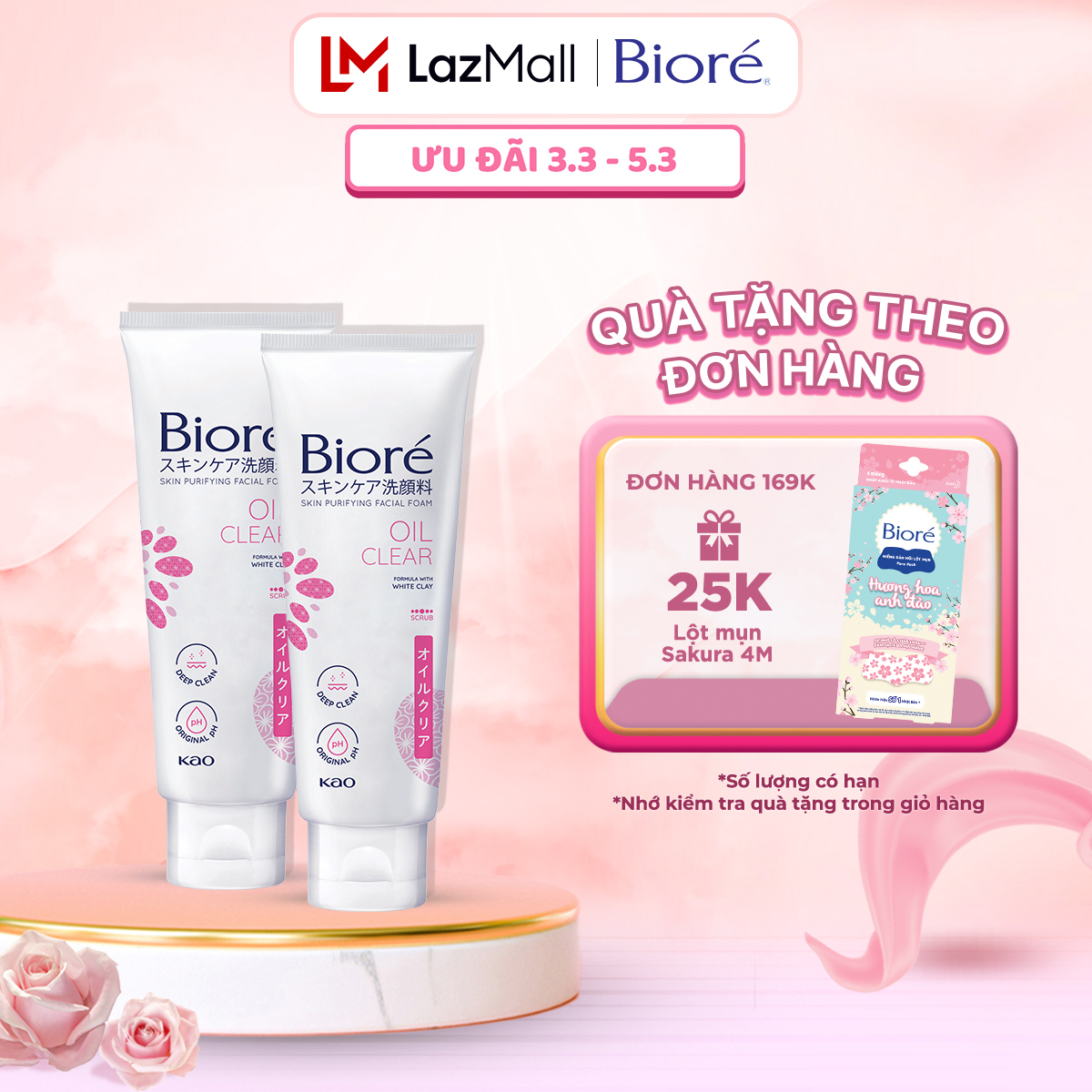 Combo 2 Biore Sữa rửa mặt 100 g