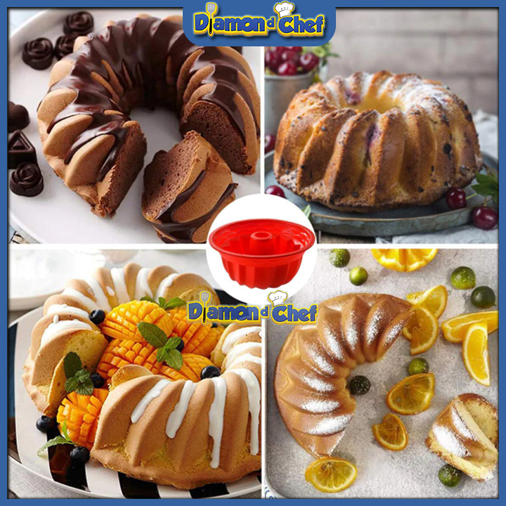 Khuôn Silicon Chiffon Nướng làm Bánh/Làm Thạch/Làm Pudding 23cm