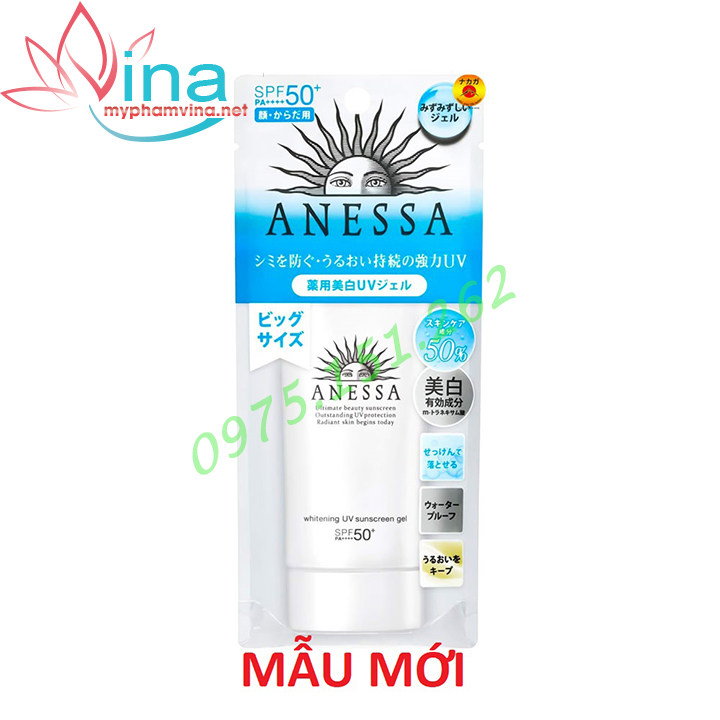 [HCM]Kem Chống Nắng Anessa Shiseido Whitening UV Sunscreen Gel SPF50+ PA++++ 90gr