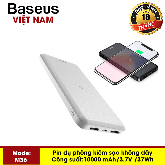 >> SO SÁNH GIÁ PIN MACBOOK BAO NHIÊU MAH | Shopee Lazada Sendo Tiki 52 Pin dự phòng không dây - Sạc không dây đa năng Baseus M36 siêu đẹp thông minh chuẩn Qi kiêm pin dự phòng 10000 mAh cho Iphone 8, iphone X, iphone Xs Max, Samsung Galaxy S9, Note8, Note 9 - Phân phối bởi Baseus Vietnam