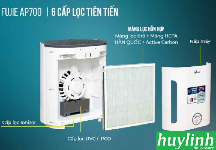 [HCM][Trả góp 0%]Máy lọc không khí Fujie AP700 - 20m2
