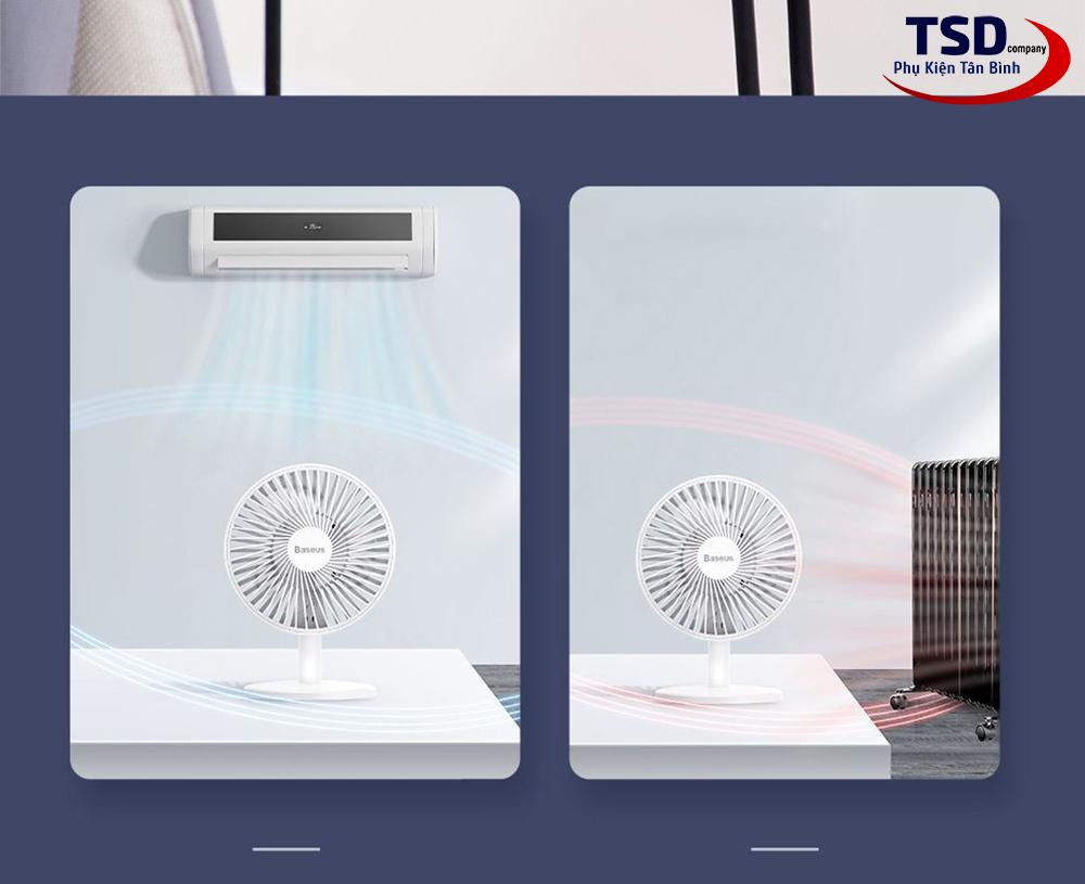 Quạt Mini Để Bàn Baseus Ocean Fan ( Pin sạc 2000mAh, 4 mức tốc độ )