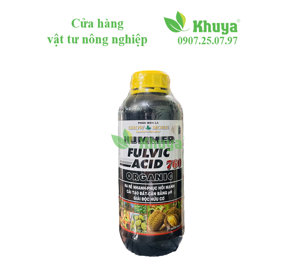 Phân bón lá sinh học Growmore Hummer Fulvic Acid 760 Organic 1 lít