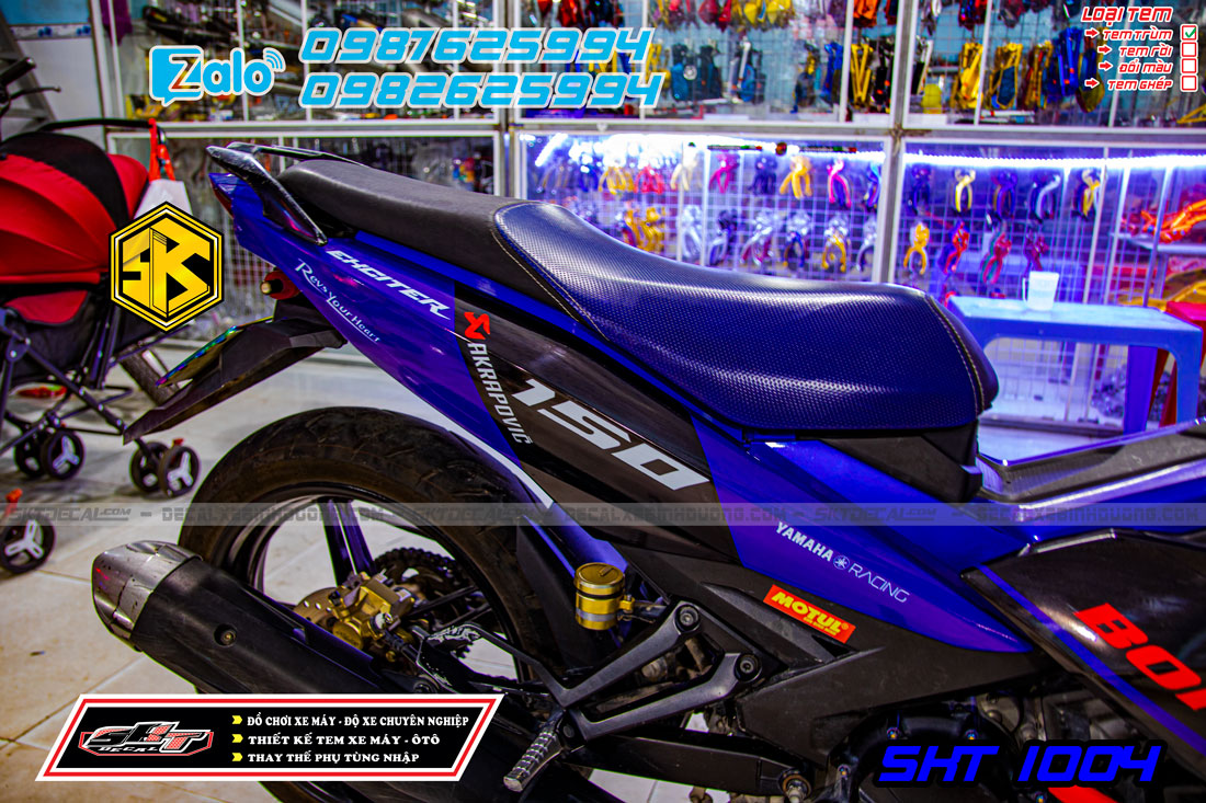tem trùm exciter 150 xanh đen