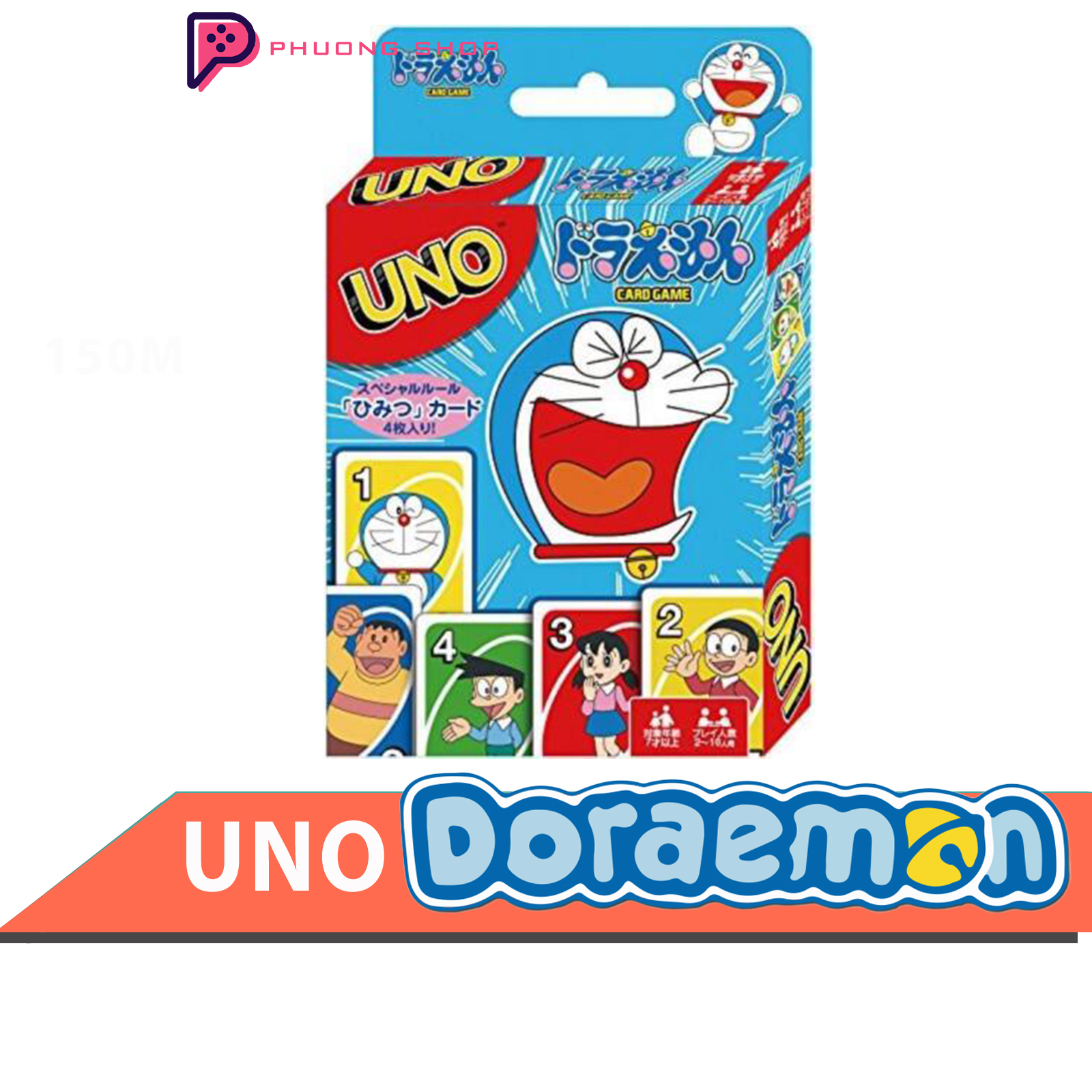 Bộ trò chơi thẻ bài uno doraemon - 112 thẻ bài dầy cao cấp