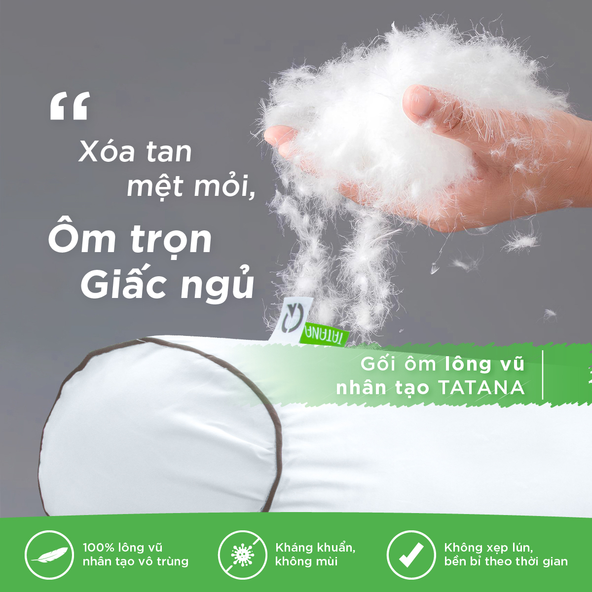 Gối ôm gòn Tatana 35x100cm