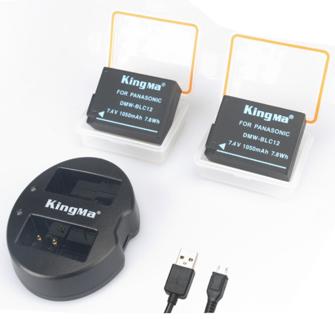 Bộ 2 pin 1 sạc đôi Kingma cho Pin DMW-BLC12