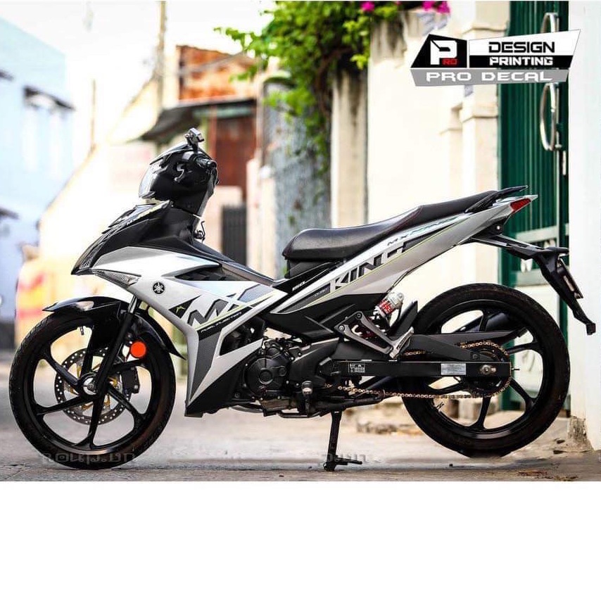 Tem rời exciter 150 mxking dán xe bạc