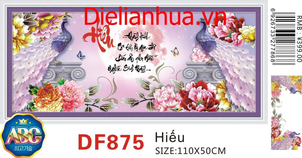 TRANH ĐÍNH ĐÁ CHỮ HIẾU_DF875_110*55CM