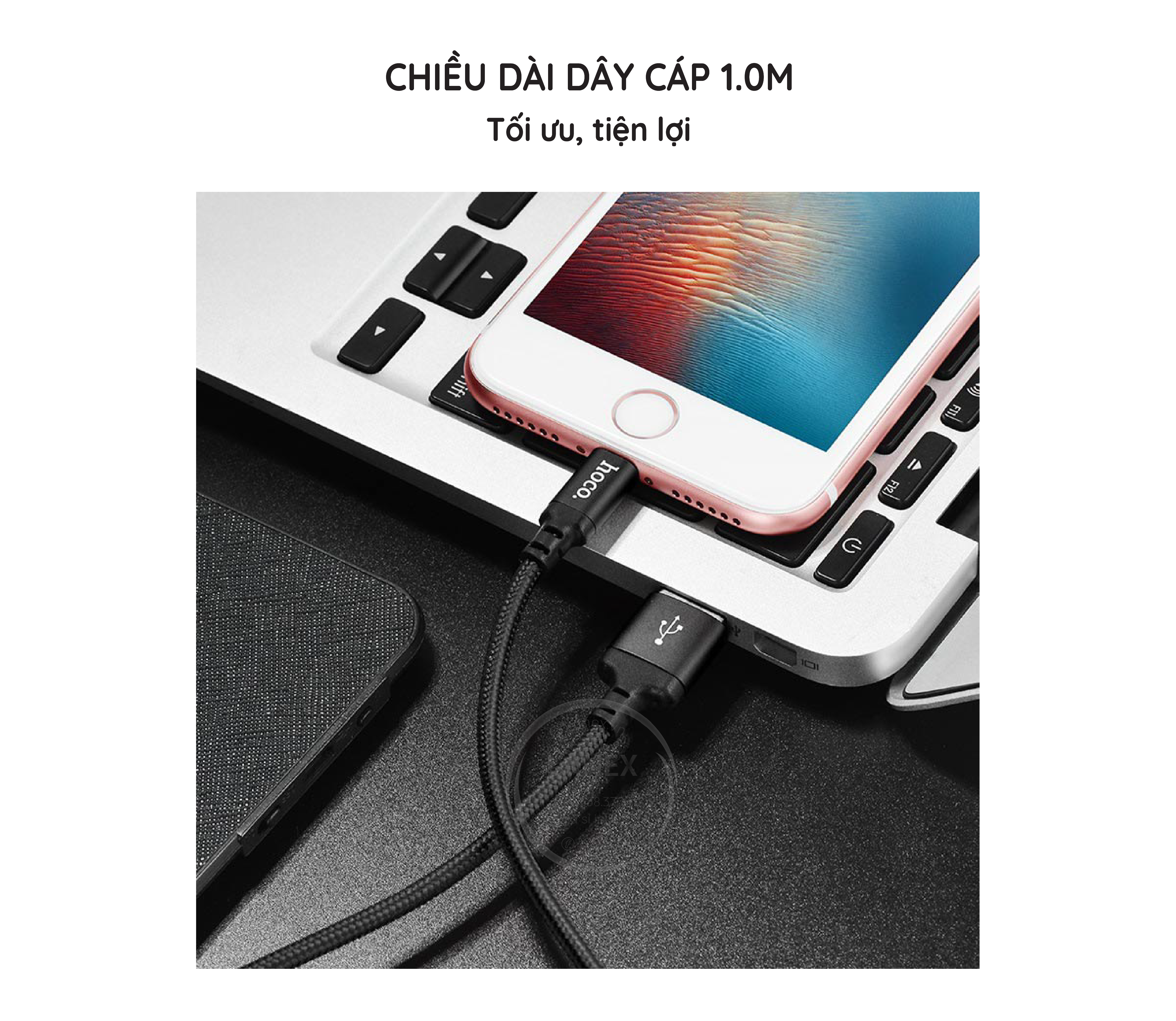 Cáp Sạc Nhanh Hoco X14 Dây Dù Lightning 2.4a Dài 1.0m