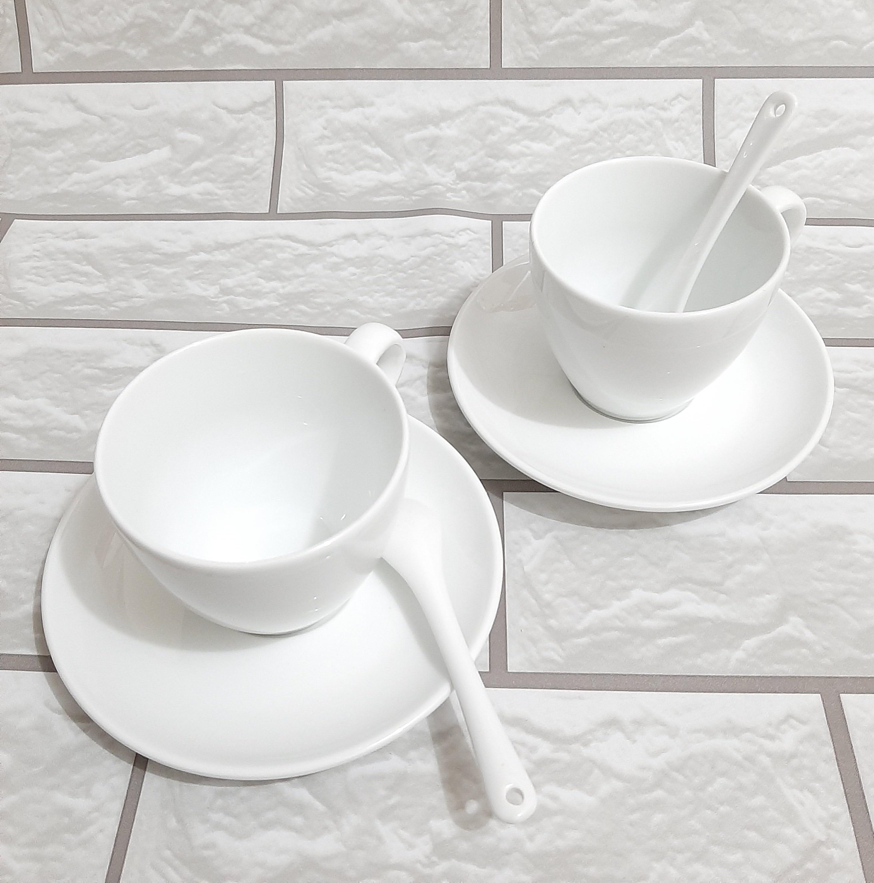 Bộ ly muỗng cafe capuchino kèm đĩa CK bằng sứ cao cấp