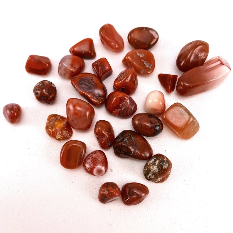 100gr đá mã não đỏ kích thước 1-3 cm [ 100gr to red agate size 2-3 cm; gemstone]