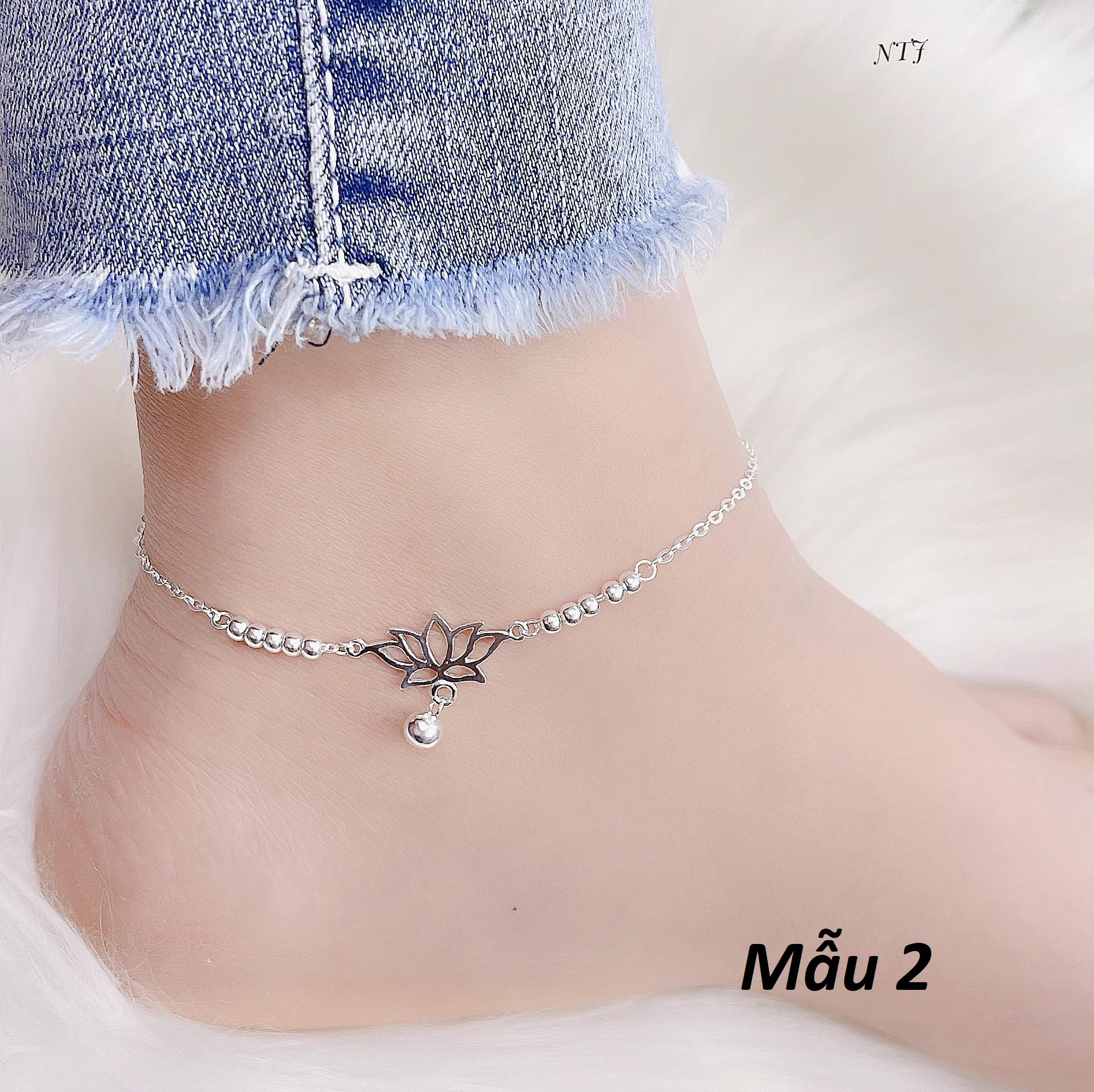 Lắc chân bạc sợi mảnh các mẫu MS78