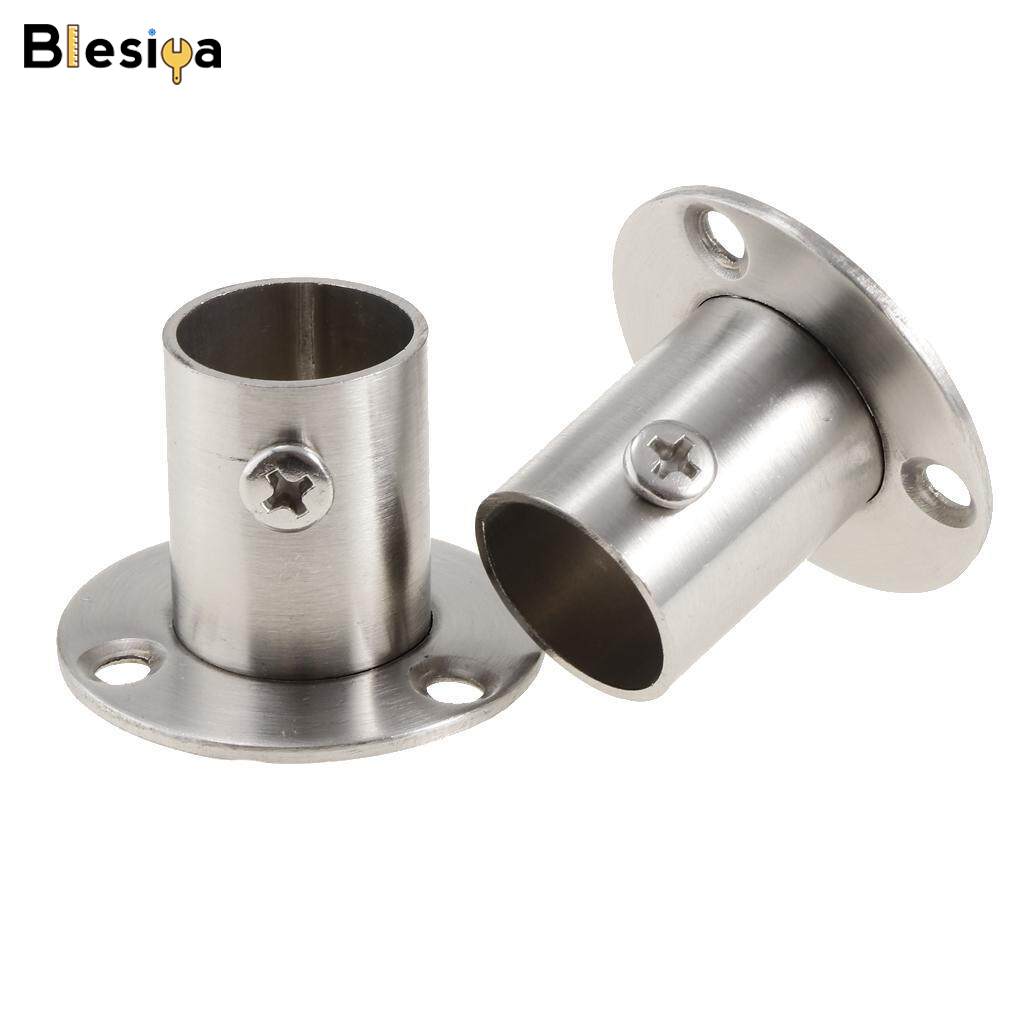 Blesiya STAINLESS STEEL WARDROBE RAIL ROD HANDRAIL ENDS SUPPORT BRACKET COVER END