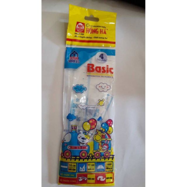 Bộ Thước Kẻ, Eke, Đo Góc 4 Món Hồng Hà