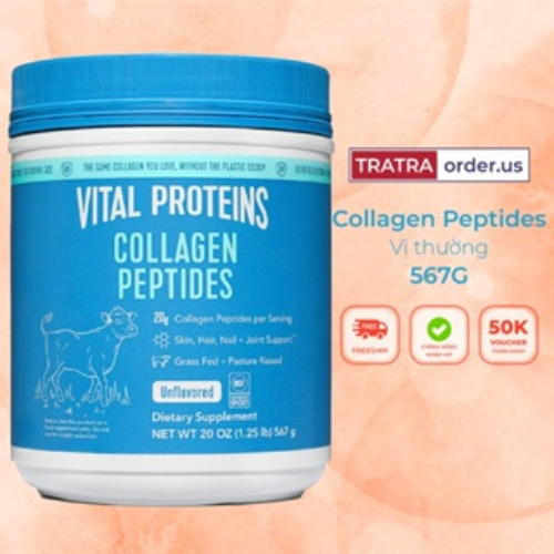 Bột Collagen Thủy Phân Vital Proteins Collagen Peptides, Marine Collagen - Làm Đẹp Da, bổ sung Collagen cho cơ thể