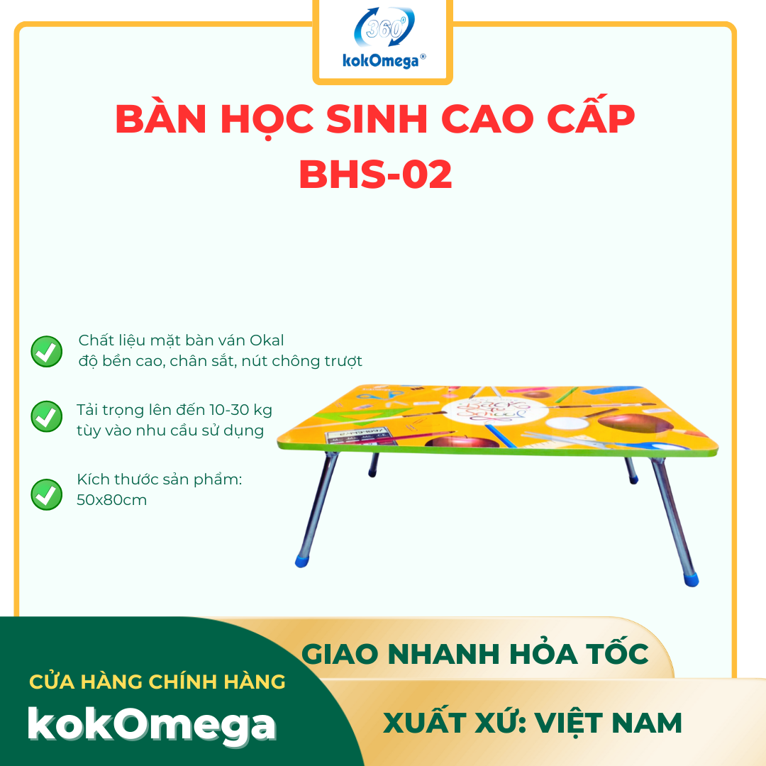 Bàn học sinh kokOmega 50x80 CM ( BHS-02)