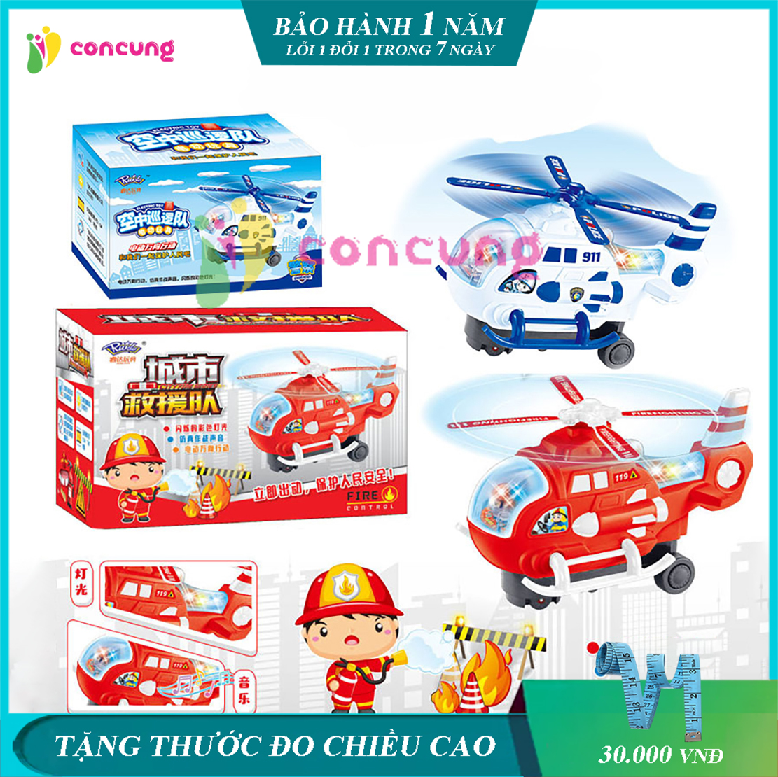 Đồ chơi máy bay trực thăng dành cho bé có đèn và nhạc, đồ chơi trẻ em phát triển tư duy cho bé