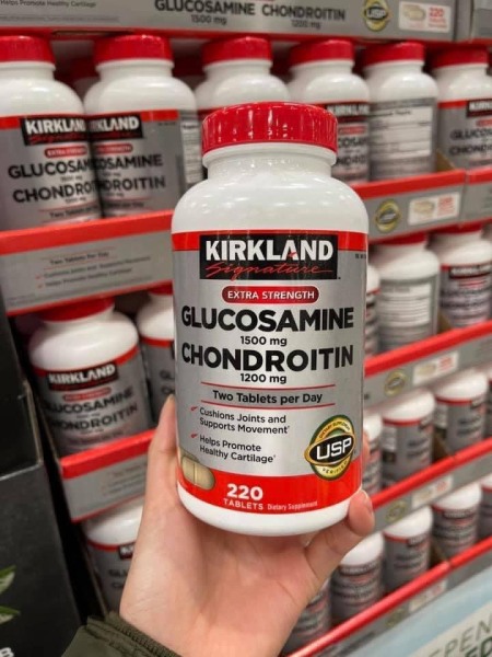 Viên uống bổ khớp Kirkland Signature Glucosamine 1500mg & Chondroitin 1200mg 220 viên [MỸ]