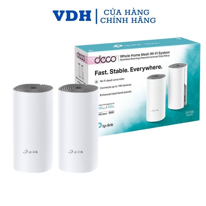 WiFi mesh system for full House TP-LINK AC1200 Deco E4 (2-pack), mesh WiFi genuine tplink-VDH store