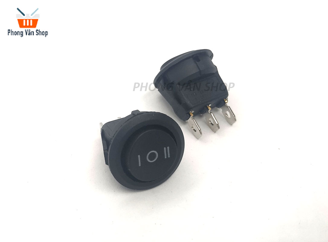 5 Công tắc bập bênh tròn đen - ON-OFF- ON - 3 chân